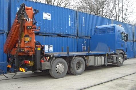 ACV Wohncontainer mieten - LKW zur Containerlieferung
